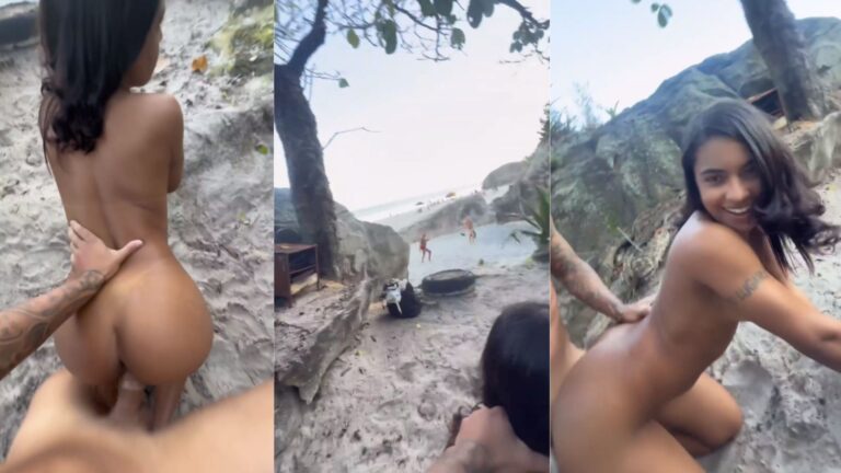 Comeu a novinha na praia de nudismo com geral olhando